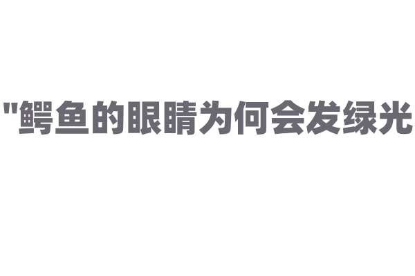 "鳄鱼的眼睛为何会发绿光？"